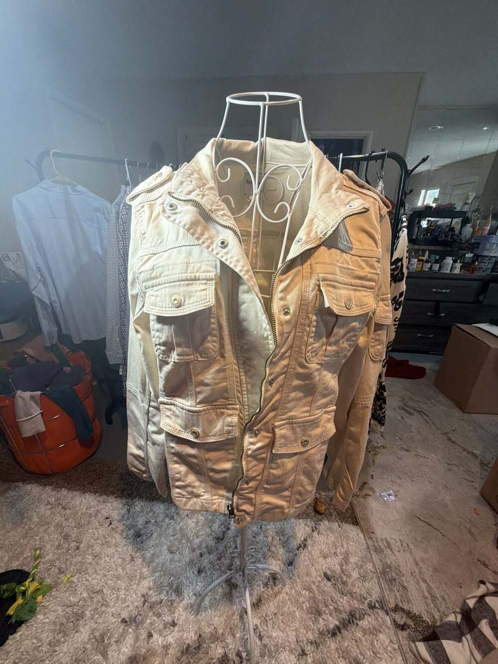 Kensie Jeans Women's Khaki Lightweight Utility Jacket